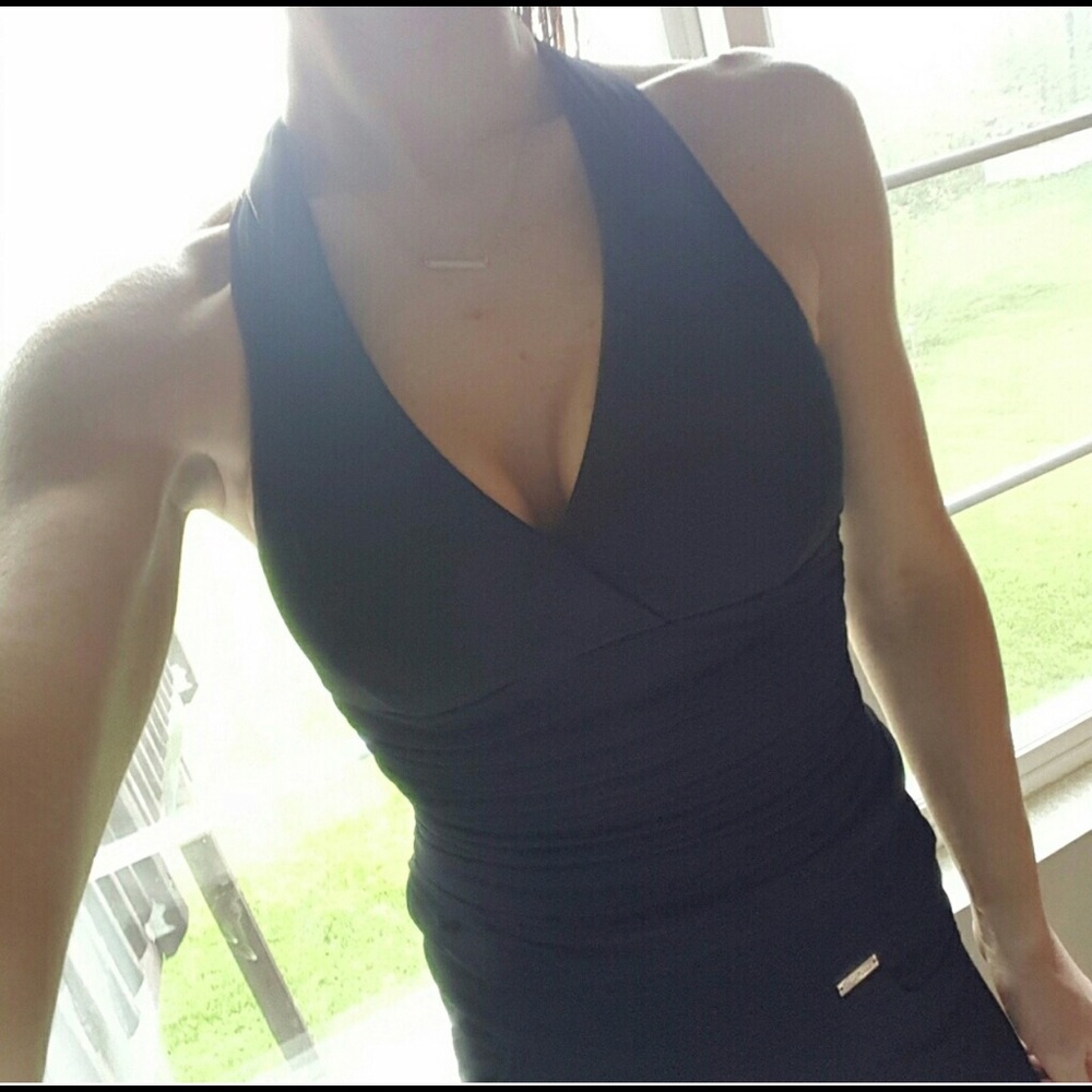 Kay Unger Black Halter Top